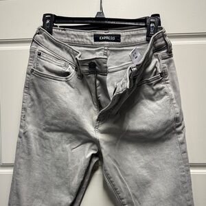 Express Men's Light Gray Skinny Jeans